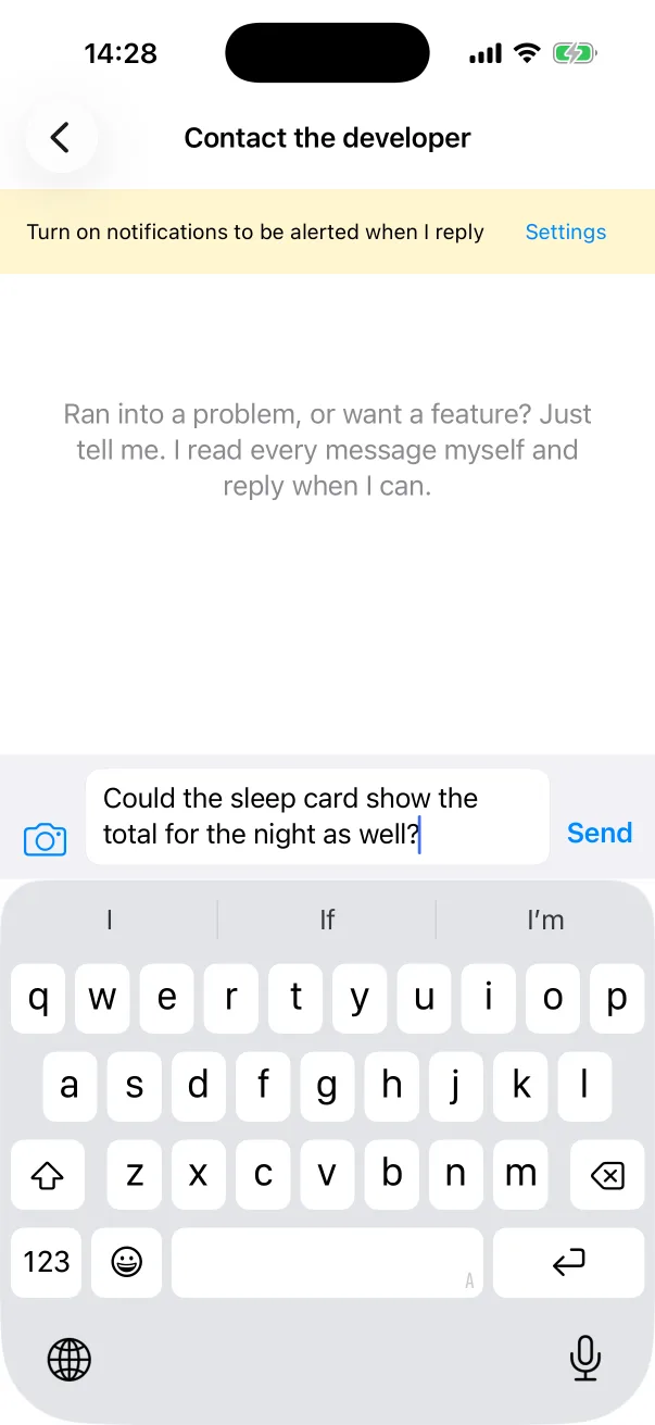 Writing a message.