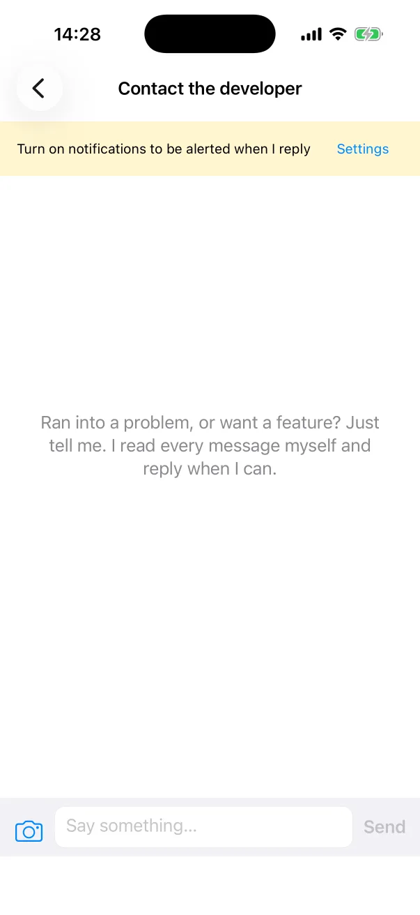 The conversation screen.