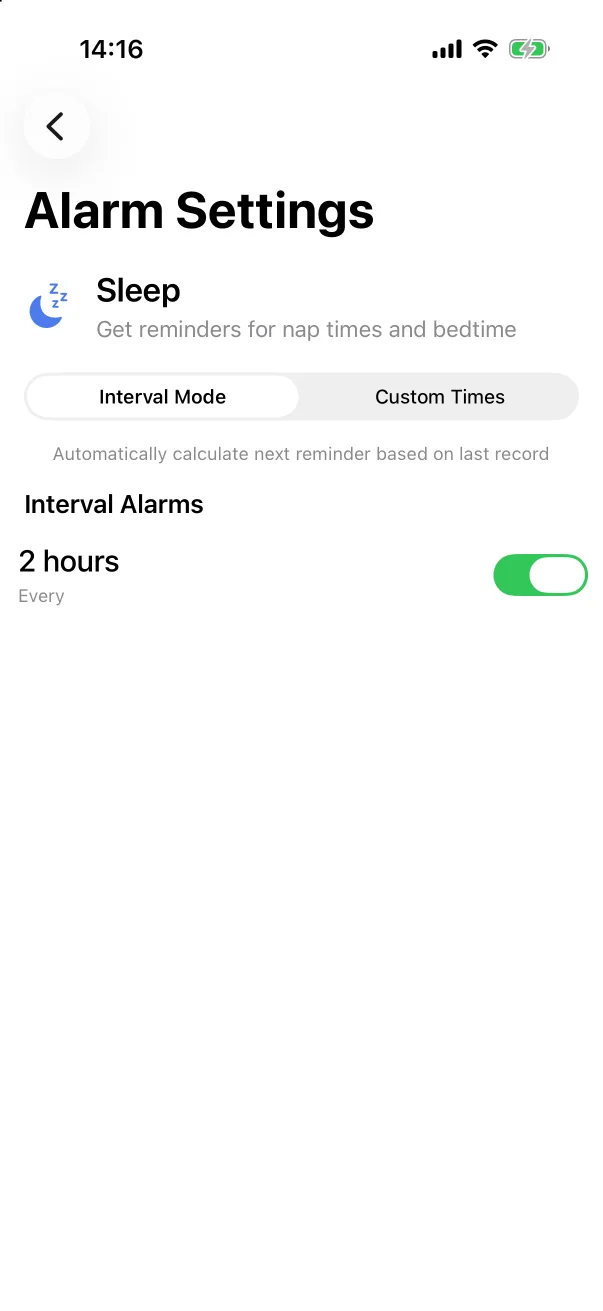 The saved interval.