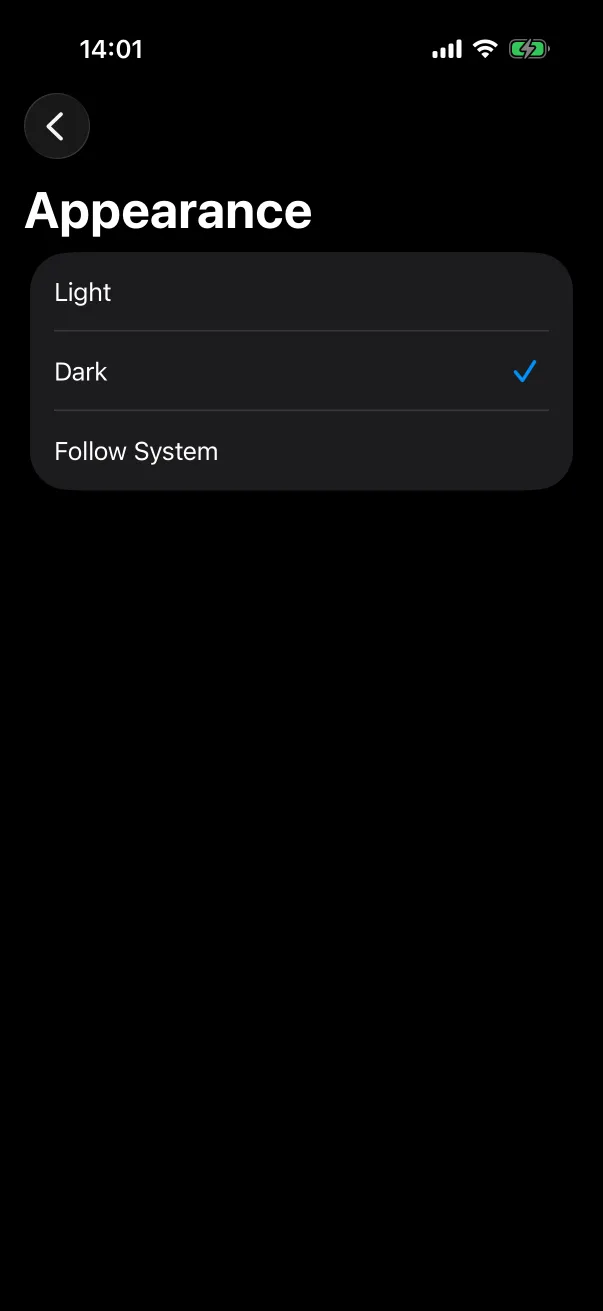 Dark selected.