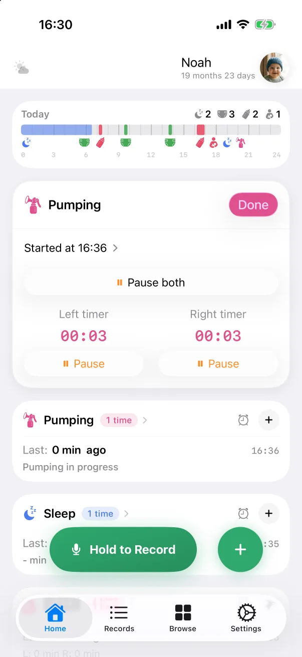 A pumping timer with both sides running.