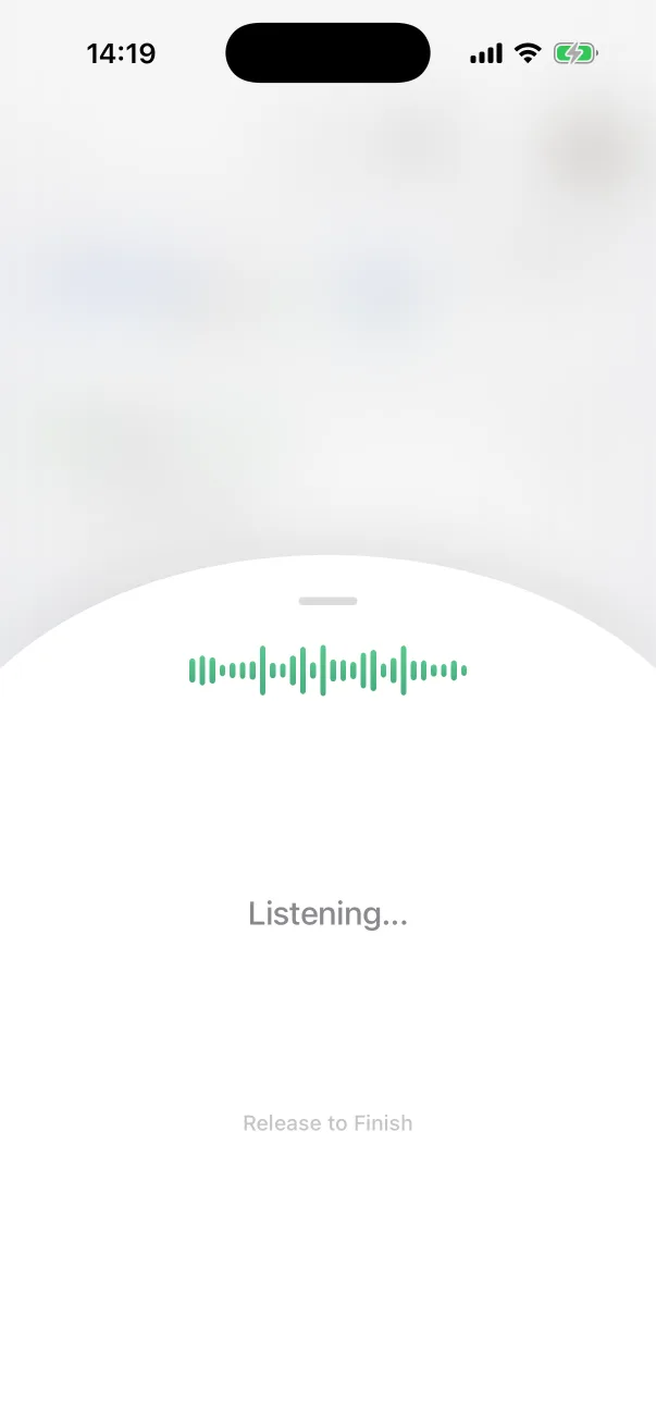 Listening while the button is held.