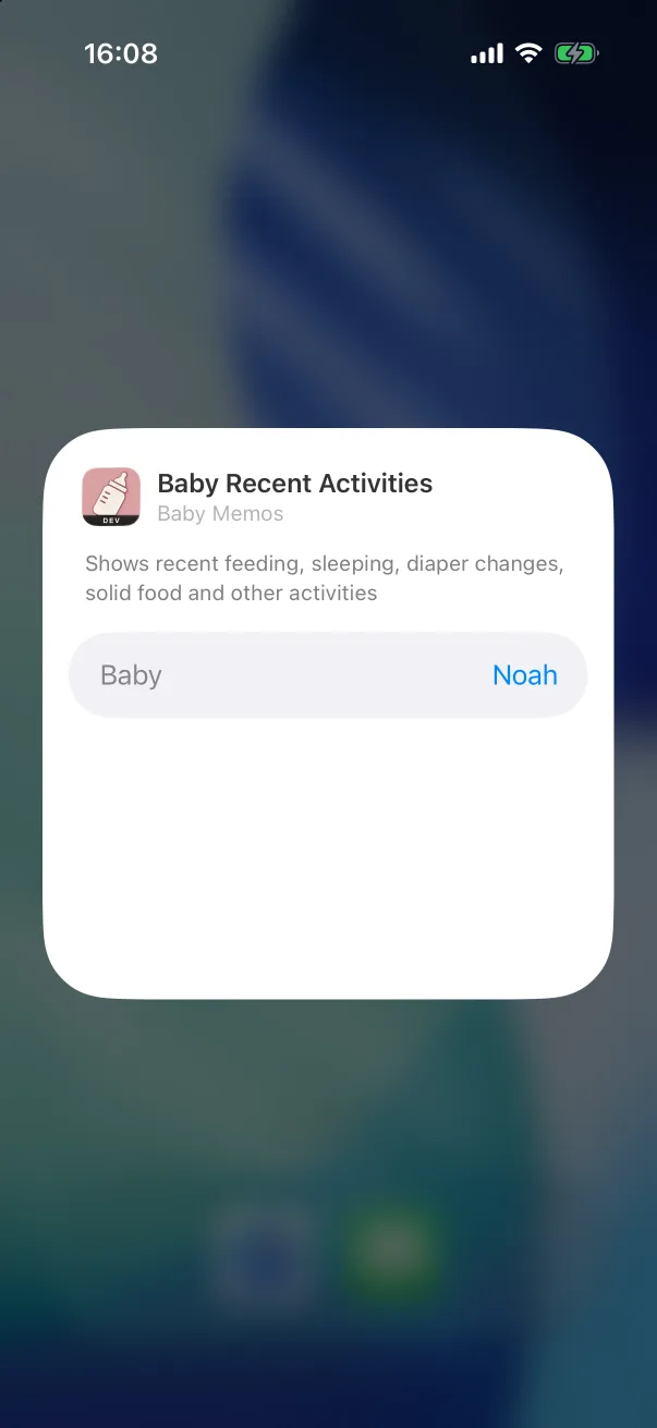 Edit Widget: choose the baby.