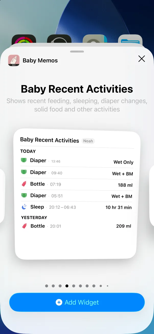 Baby Recent Activities.